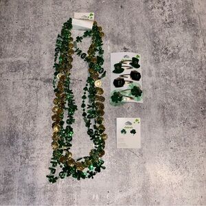 St Patrick’s Day Accessory Set, Hair Clips, Earrings, Necklaces NEW